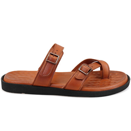 Essence Taba Erkek Ayarlanabilir Tokalı Deri Terlik