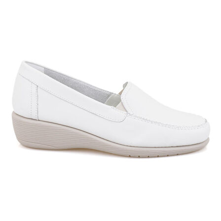 Grazzia Beyaz Kadın Aerocomfort Günlük Deri Ayakkabı