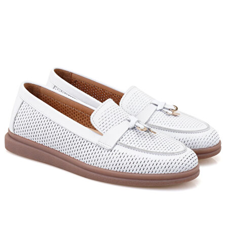 Breana Beyaz Kadın Günlük Deri Ayakkabı