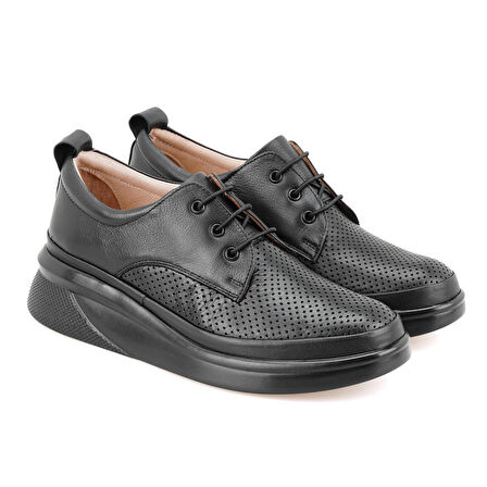 Brenna Siyah Kadın Günlük Deri Ayakkabı