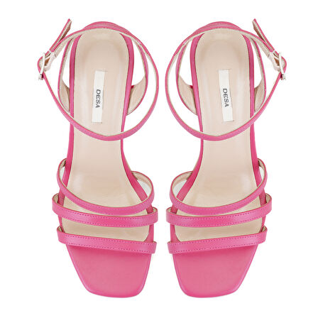 Kadın Pembe Deri Abiye Sandalet