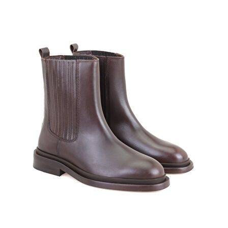 Luana Kahve Kadın Deri Bot