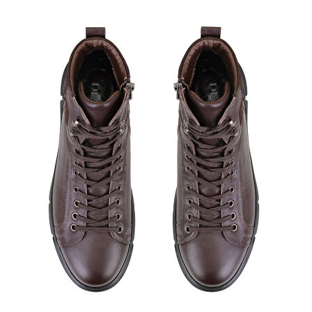 Axel Kahve Erkek Fermuarlı Deri Bot