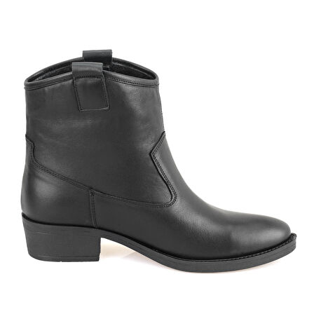 Vaveyla Siyah Kadın Deri Bot