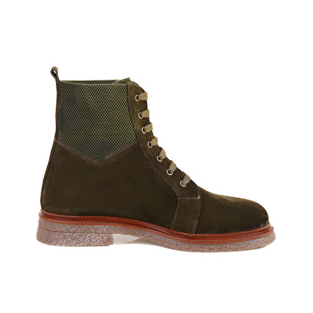 Kadın Yeşil Bağcıklı Süet Deri Postal Bot