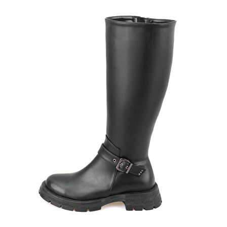 Kadın Siyah Fermuarlı Çizme