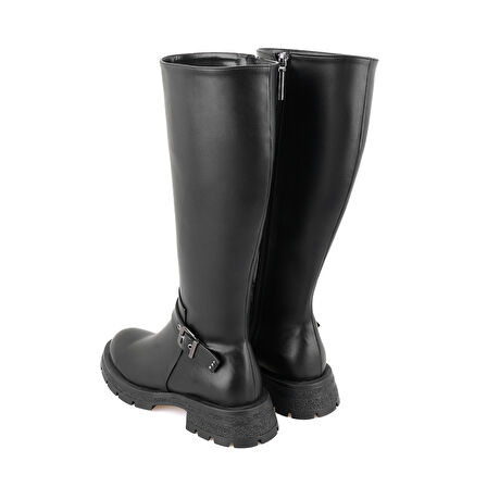 Kadın Siyah Fermuarlı Çizme
