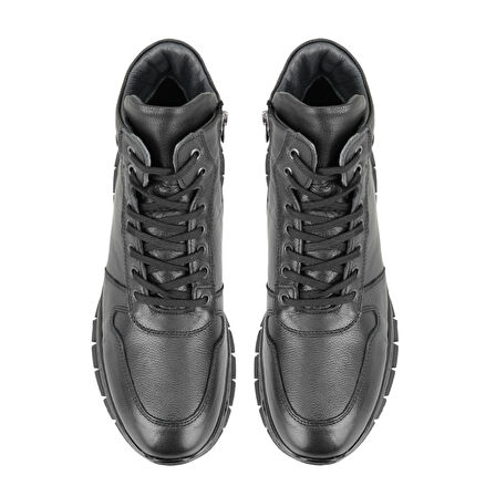 Duane Siyah Erkek Fermuarlı Deri Bot