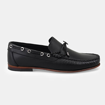 Erkek Siyah Deri Loafer