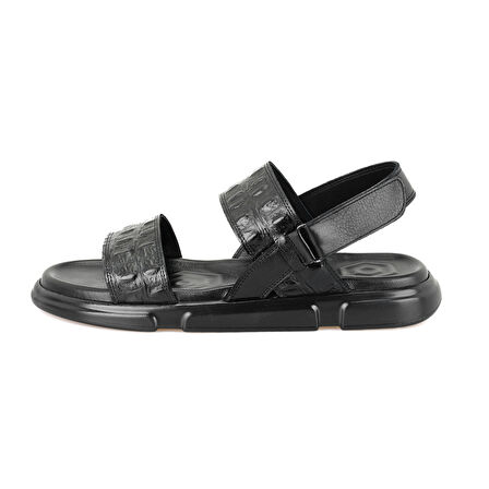 Ellery Siyah Erkek Deri Sandalet
