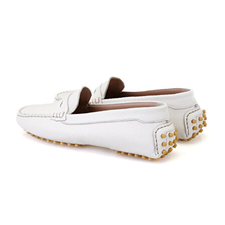 Vanessa Beyaz Kadın Deri Loafer