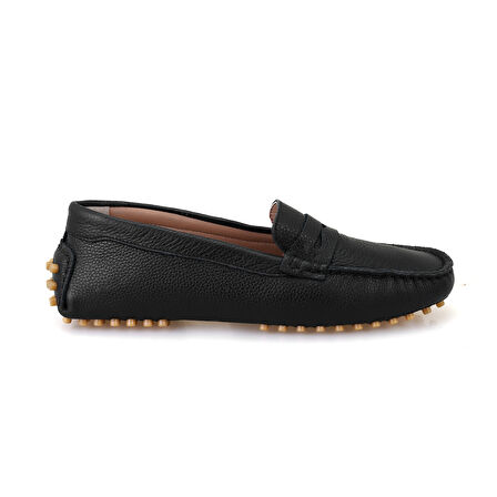 Glenda Siyah Kadın Deri Loafer