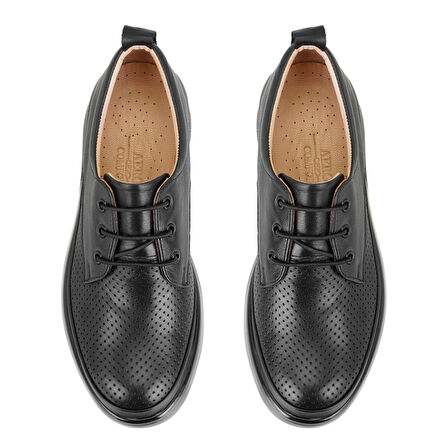 Camilla Siyah Kadın Aerocomfort Deri Günlük Ayakkabı