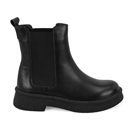 Alexis Siyah Kadın Lastikli Deri Chelsea Bot