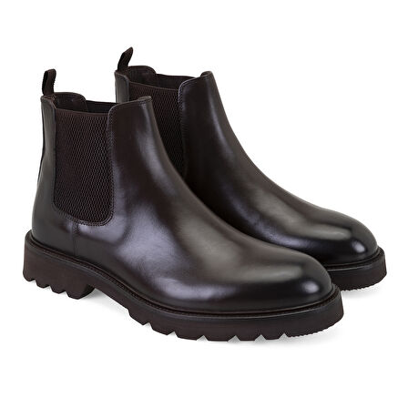 Gaven Kahve Erkek Lastikli Deri Chelsea Bot