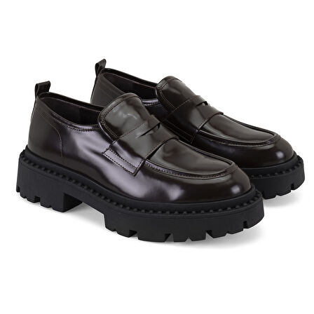 Nayeli Kahve Deri Loafer