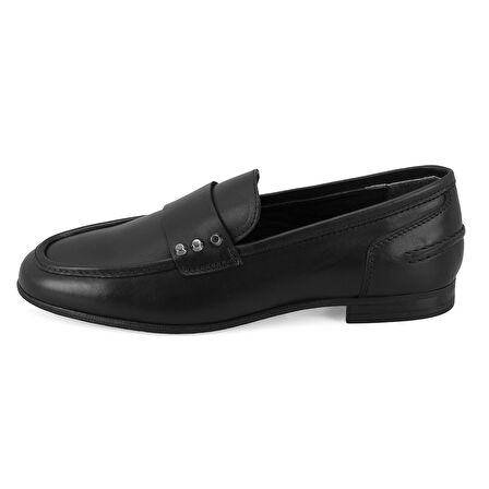 Tierra Siyah Kadın Deri Loafer