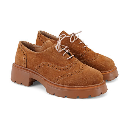 Kadın Kahve Süet Deri Günlük Ayakkabı