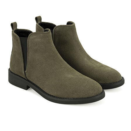 Serage Yeşil Kadın Deri Bot