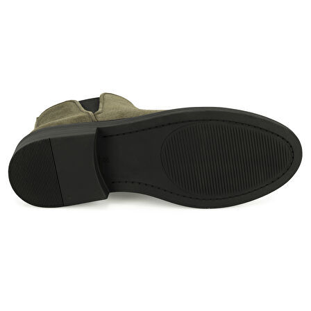 Serage Yeşil Kadın Deri Bot