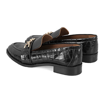 Minerva Siyah Kadın Günlük Deri Loafer