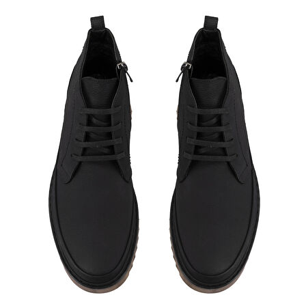 Amelas Siyah Erkek Deri Bot