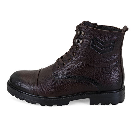 Bradyn Kahve Erkek Fermuarlı Deri Bot