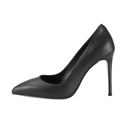 Kadın Siyah Klasik Deri Stiletto