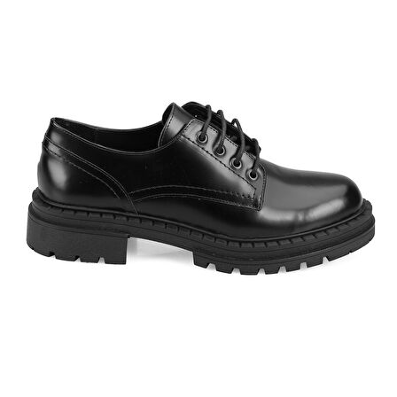 Dylia Siyah Kadın Günlük Deri Ayakkabı