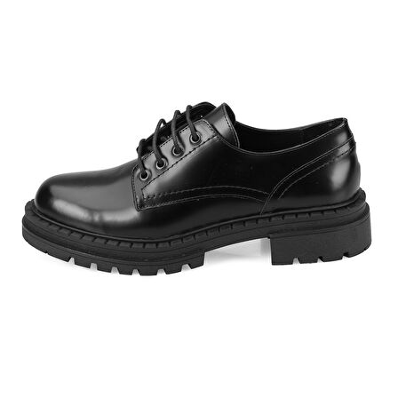 Dylia Siyah Kadın Günlük Deri Ayakkabı