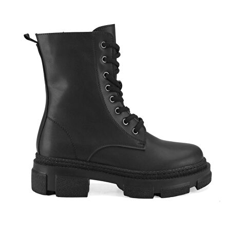 Kadın Siyah Fermuarlı Bot