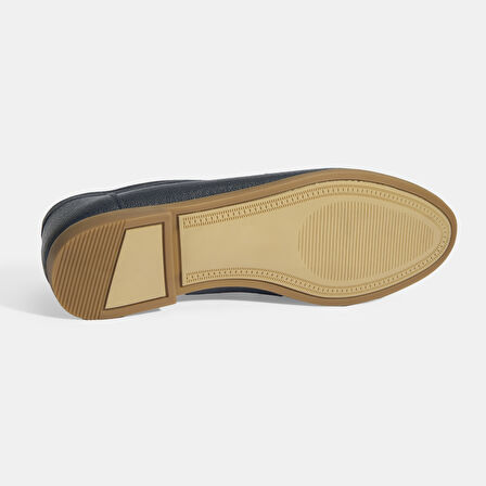 Kadın Lacivert Slip-On Deri Loafer