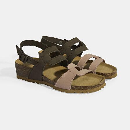 Kahve Kadın Toka Detaylı Slingback Sandalet