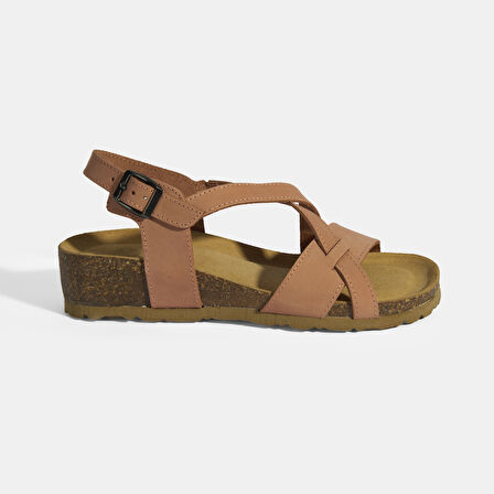 Pembe Kadın Toka Detaylı Slingback Süet Sandalet