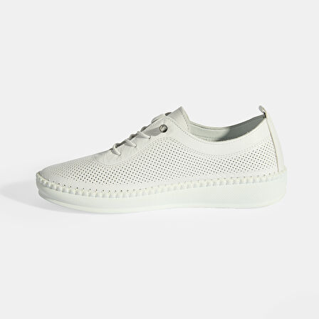 Kadın Beyaz Deri Günlük Ayakkabı