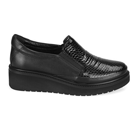 Dinoran Siyah Kadın Deri Günlük Ayakkabı