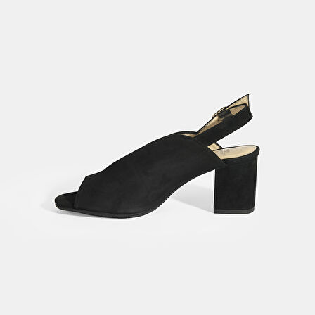 Kyros Siyah Kadın Toka Detaylı Slingback Topuklu Günlük Ayakkabı