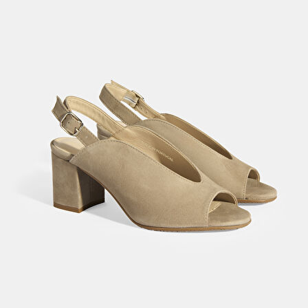 Kyros Vizon Kadın Toka Detaylı Slingback Topuklu Günlük Ayakkabı