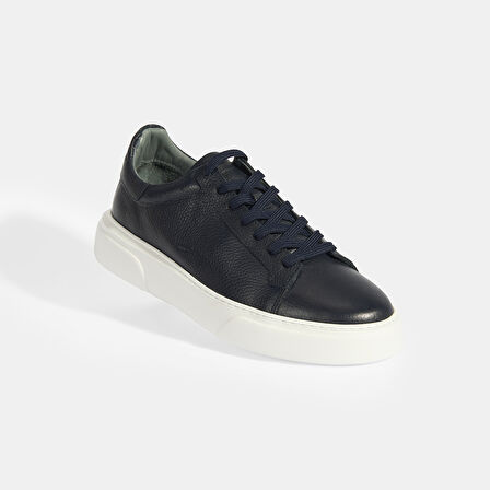 Reminya Lacivert Erkek Deri Bağcıklı Günlük Ayakkabı