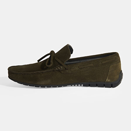 Calandra Haki Erkek Bağcık Detaylı Slip-On Süet Loafer