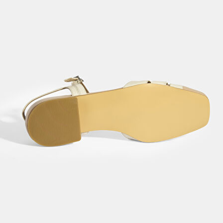 Rolenda Beyaz Kadın Slingback Deri Günlük Ayakkabı