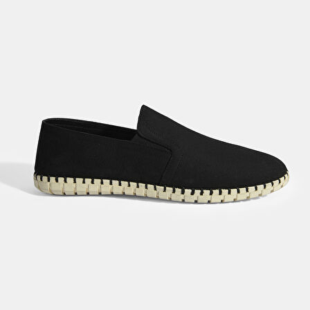 Dislina Siyah Erkek Deri Slip-On Günlük Ayakkabı