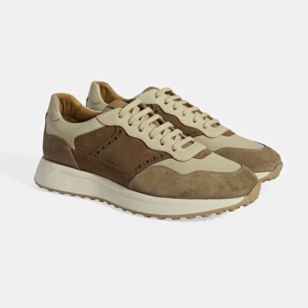 Gri Erkek Bağcıklı Deri Spor Ayakkabı