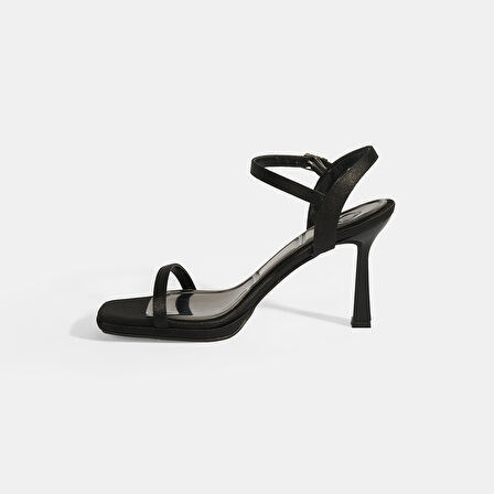 Aurelius Siyah Kadın Toka Detaylı Slingback Topuklu Abiye Ayakkabı