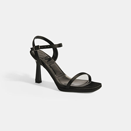 Aurelius Siyah Kadın Toka Detaylı Slingback Topuklu Abiye Ayakkabı
