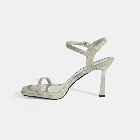 Celestine Gümüş Kadın Toka Detaylı Slingback Topuklu Abiye Ayakkabı