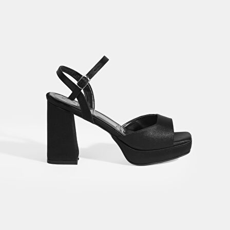 Ravena Siyah Kadın Toka Detaylı Slingback Topuklu Abiye Ayakkabı