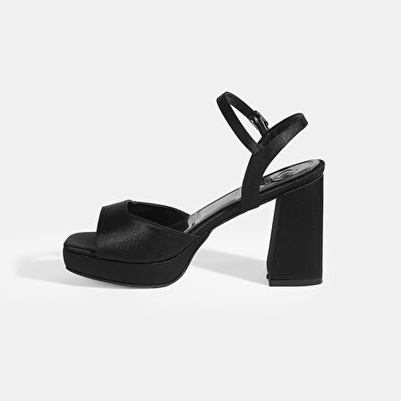 Ravena Siyah Kadın Toka Detaylı Slingback Topuklu Abiye Ayakkabı