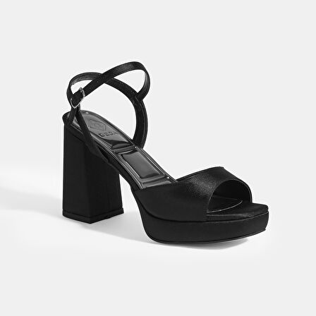 Ravena Siyah Kadın Toka Detaylı Slingback Topuklu Abiye Ayakkabı