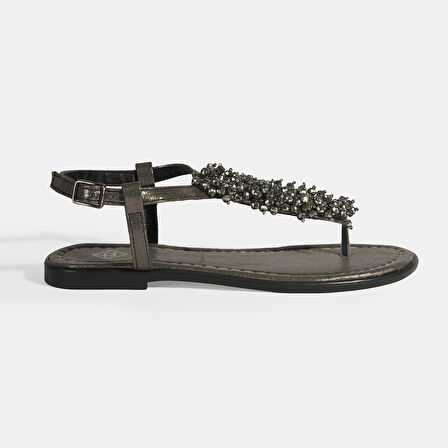Kadın Gümüş Slingback Parmak Arası Sandalet